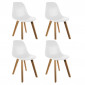 Lot de 4 Chaises Scandinave "Atun" 86cm Blanc|Chaise|Paris Prix