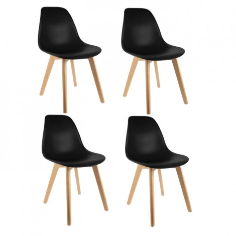 Lot de 4 Chaises Scandinave "Atun" 86cm Noir|Chaise|Paris Prix