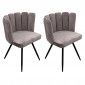 Lot de 2 Chaises Velours "Ariel" 79cm Gris|Chaise|Paris Prix