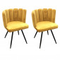 Lot de 2 Chaises Velours "Ariel" 79cm Jaune|Chaise|Paris Prix