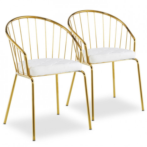 Lot de 2 Chaises Design "Comado" 77cm Blanc|Chaise|Paris Prix