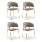 Lot de 4 Chaises en Velours "Batora" 79cm Taupe|Chaise|Paris Prix