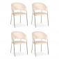 Lot de 4 Chaises en Velours "Batora" 79cm Beige|Chaise|Paris Prix