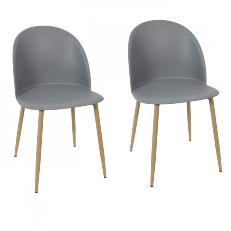 Lot de 2 Chaises Scandinave "Bergen" 81cm Gris|Chaise|Paris Prix