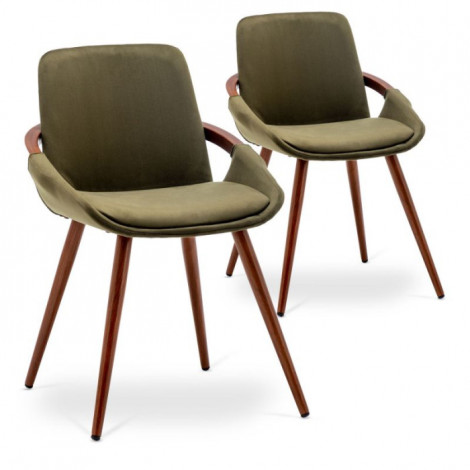 Lot de 2 Chaises Scandinaves "Lembeki" 76cm Kaki|Chaise|Paris Prix