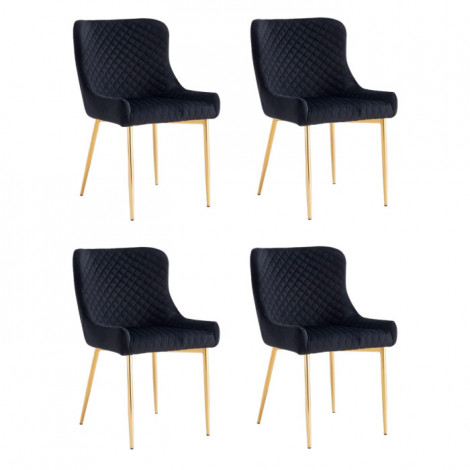 Lot de 4 Chaises Design "Amyra" 81cm Noir|Chaise|Paris Prix