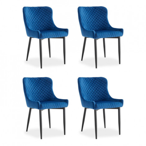 Lot de 4 Chaises Design "Amyra" 81cm Bleu|Chaise|Paris Prix