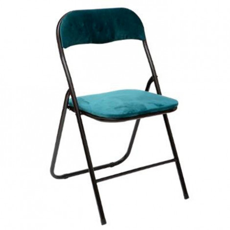 Chaise Pliante en Velours "Basic" 79cm Bleu|Chaise|Paris Prix