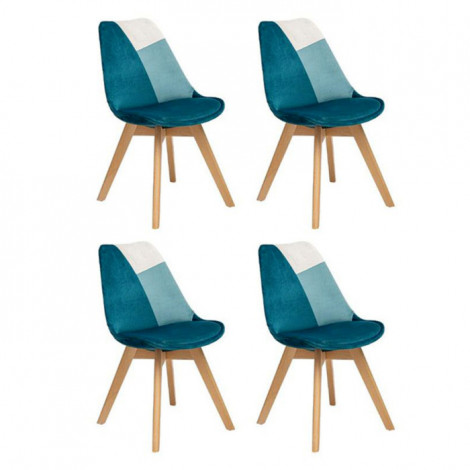 Lot de 4 Chaises Design "Baya" 81cm Bleu Canard|Chaise|Paris Prix