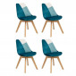 Lot de 4 Chaises Design "Baya" 81cm Bleu Canard|Chaise|Paris Prix