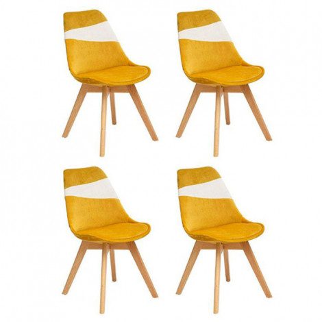 Lot de 4 Chaises Design "Baya" 81cm Ocre|Chaise|Paris Prix