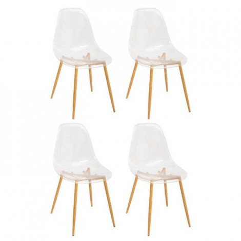 Lot de 4 Chaises Design "Taho" 85cm Transparent|Chaise|Paris Prix