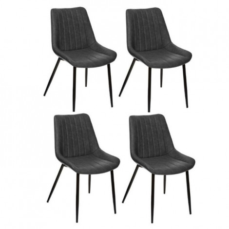 Lot de 4 Chaises Design "Olwen" 81cm Gris|Chaise|Paris Prix