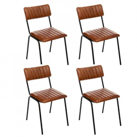Lot de 4 Chaises Design "Dario" 78cm Cognac|Chaise|Paris Prix