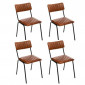 Lot de 4 Chaises Design "Dario" 78cm Cognac|Chaise|Paris Prix