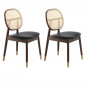 Lot de 2 Chaises Design "Rito" 87cm Noir & Noyer|Chaise|Paris Prix