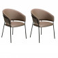 Lot de 2 Chaises Design "Reza" 81cm Taupe & Noir|Chaise|Paris Prix