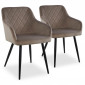 Lot de 2 Chaises Velours "Ariette" 83cm Gris|Chaise|Paris Prix