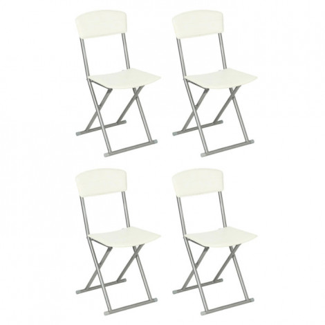 Lot de 4 Chaises Pliantes "Assise" 83cm Blanc|Chaise|Paris Prix