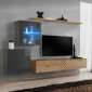 Ensemble Meuble TV "Switch Lamel XV" 260cm Naturel & Gris|Meuble TV|Paris Prix