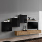 Ensemble Meuble TV "Switch Lamel X" 330cm Naturel & Noir|Meuble TV|Paris Prix