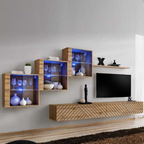 Ensemble Meuble TV "Switch Lamel XX" 330cm Naturel|Meuble TV|Paris Prix