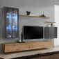 Ensemble Meuble TV "Switch Lamel XII" 270cm Naturel & Gris|Meuble TV|Paris Prix