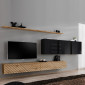 Ensemble Meuble TV "Switch Lamel VII" 340cm Naturel & Noir|Meuble TV|Paris Prix