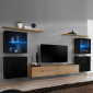 Ensemble Meuble TV "Switch Lamel XIV" 320cm Naturel & Noir|Meuble TV|Paris Prix