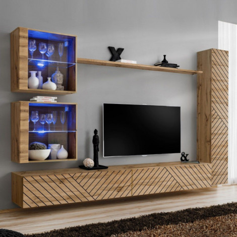 Ensemble Meuble TV "Switch Lamel XVIII" 280cm Naturel|Meuble TV|Paris Prix