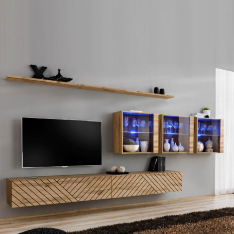 Ensemble Meuble TV "Switch Lamel XVII" 340cm Naturel|Meuble TV|Paris Prix