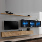 Ensemble Meuble TV "Switch Lamel XVII" 340cm Naturel & Noir|Meuble TV|Paris Prix