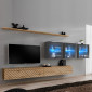 Ensemble Meuble TV "Switch Lamel XVII" 340cm Naturel & Gris|Meuble TV|Paris Prix