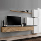 Ensemble Meuble TV "Switch Lamel IX" 310cm Naturel & Blanc|Meuble TV|Paris Prix