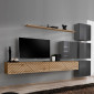 Ensemble Meuble TV "Switch Lamel IX" 310cm Naturel & Gris|Meuble TV|Paris Prix
