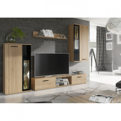Ensemble Meuble TV Design "Wow" 255cm Naturel|Meuble TV|Paris Prix
