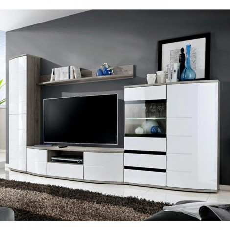 Meuble TV Design "Ontario" 300cm Blanc|Meuble TV|Paris Prix
