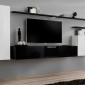 Meuble TV Mural Design "Switch I" 330cm Blanc & Noir|Meuble TV|Paris Prix