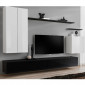 Meuble TV Mural Design "Switch II" 270cm Blanc & Noir|Meuble TV|Paris Prix