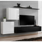 Meuble TV Mural Design "Switch V" 250cm Blanc & Noir|Meuble TV|Paris Prix