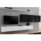 Meuble TV Mural Design "Switch VII" 340cm Blanc & Noir|Meuble TV|Paris Prix