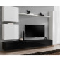Meuble TV Mural Design "Switch VIII" 280cm Blanc & Noir|Meuble TV|Paris Prix