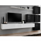 Meuble TV Mural Design "Switch IX" 310cm Blanc & Noir|Meuble TV|Paris Prix