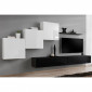Meuble TV Mural Design "Switch X" 330cm Blanc & Noir|Meuble TV|Paris Prix