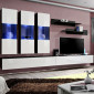 Meuble TV Mural Design "Fly II" 320cm Blanc & Noir|Meuble TV|Paris Prix