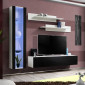 Meuble TV Mural Design "Fly II" 210cm Noir & Blanc|Meuble TV|Paris Prix