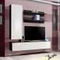 Meuble TV Mural Design "Fly I" 170cm Blanc & Noir|Meuble TV|Paris Prix