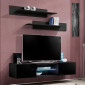 Meuble TV Mural Design "Fly III" 160cm Noir|Meuble TV|Paris Prix