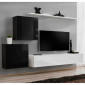 Meuble TV Mural Design "Switch V" 250cm Noir & Blanc|Meuble TV|Paris Prix