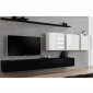 Meuble TV Mural Design "Switch VII" 340cm Noir & Blanc|Meuble TV|Paris Prix
